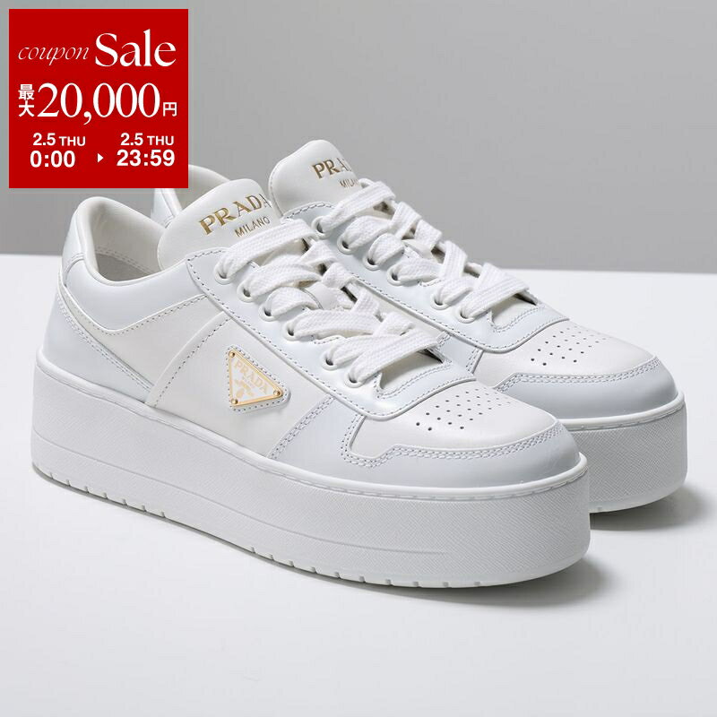 【最大2万円OFFクーポン対象・2/5限定】PRADA プラダ スニーカー 1E792M 3LPF 3LPH レディース ローカット ダウンタウン レザー トライアングルロゴ シューズ 厚底 靴 カラー2色【dc_kikaku】