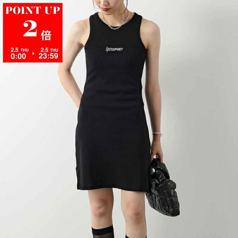 OperaSPORT オペラスポーツ ワンピース BAHIA DRESS K9ED17 レディース コットン ノースリーブ タンクトップ ロゴ刺繍 膝上丈 BLACK【po_sannn】