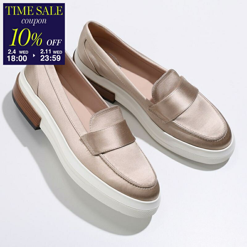 【10％OFFクーポン対象・12/26-9時59分迄】TODS トッズ ローファー XXW92B0Y41YRS0 レディース サテン モカシン サイズ37.5 ロゴ ラバーソール 厚底 シューズ 靴 C600【cp_ten】