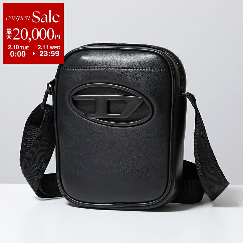 【最大2万円OFFクーポン対象・2/10～2/11限定】DIESEL ディーゼル ショルダーバッグ Holi D Crossbody X10260 P5925 メンズ レディース オーバルD フェイクレザー 鞄 T8013 BLACK【dc_kikaku】
