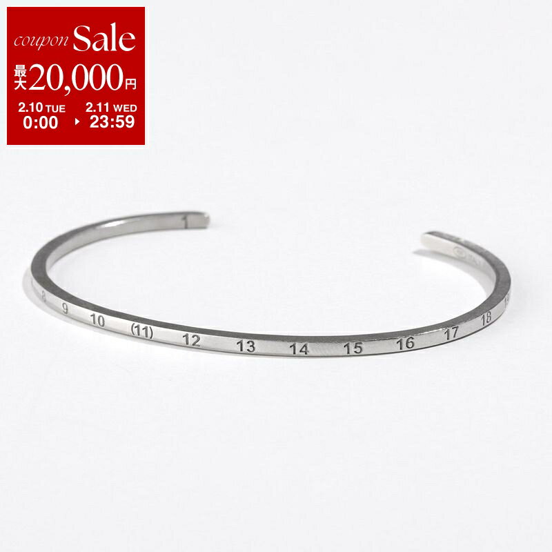 【最大2万円OFFクーポン対象・2/10～2/11限定】MAISON MARGIELA メゾンマルジェラ SI8UY0001 SV0129 メンズ ナンバリング カフ ブレスレット ロゴ アクセサリー silver925 カラー2色【dc_kikaku】