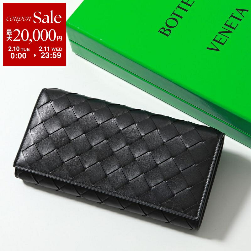 【最大2万円OFFクーポン対象・2/10～2/11限定】BOTTEGA VENETA ボッテガヴェネタ 二つ折り長財布 666935 VCPP3 メンズ イントレチャート ラージ フラップウォレット 8425 666935VCPP38425【dc_kikaku】