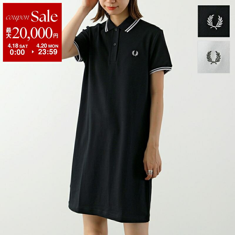 【最大2万円OFFクーポン対象・4/18～4/20限定】FRED PERRY フレッドペリー ワンピース TWIN TIPPED FRED PERRY DRESS D3600 レディース 半袖 ポロシャツ 鹿の子 アイコン刺繍 カラー2色