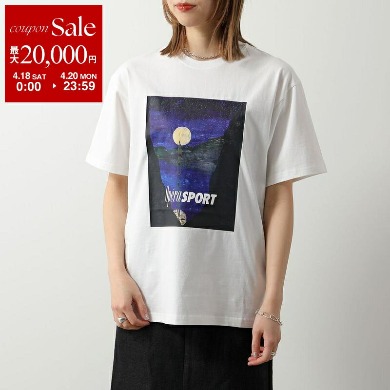 【最大2万円OFFクーポン対象 4/18～4/20限定】OperaSPORT オペラ スポーツ Tシャツ CLAUDE UNISEX T-SHIRT TAT5 レディース 半袖 カットソー クルーネック ロゴT WHITE