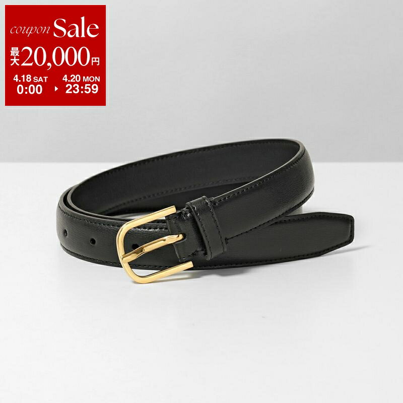 [최대 2만엔 OFF 쿠폰 대상·4/18~4/20 한정]Toteme 토템 벨트 SLIM TROUSER LEATHER BELT 233 812 612 레이디스 슬림 벨트 가죽 200 BLACK