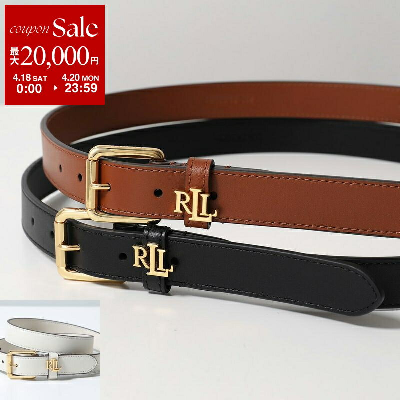 [최대 2 만엔 OFF 쿠폰 대상 · 4/18 ~ 4/20 한정] Lauren Ralph Lauren 로렌 랄프로렌 좁은 벨트 LGO KPPER 25 BELT SKINNY 412968763 여성 가죽 로고 컬러 3 색