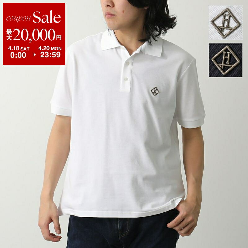 【最大2万円OFFクーポン対象・4/18～4/20限定】HERNO ヘルノ ポロシャツ JPL00135U 54005 メンズ コットン 鹿の子 半袖 ロゴ刺繍 カットソー メタルロゴ カラー2色