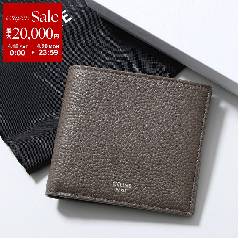 【最大2万円OFFクーポン対象・4/18～4/20限定】CELINE セリーヌ 二つ折り財布 10B653GTZ.09SR メンズ レザー ミニ財布 小銭入れなし Souris