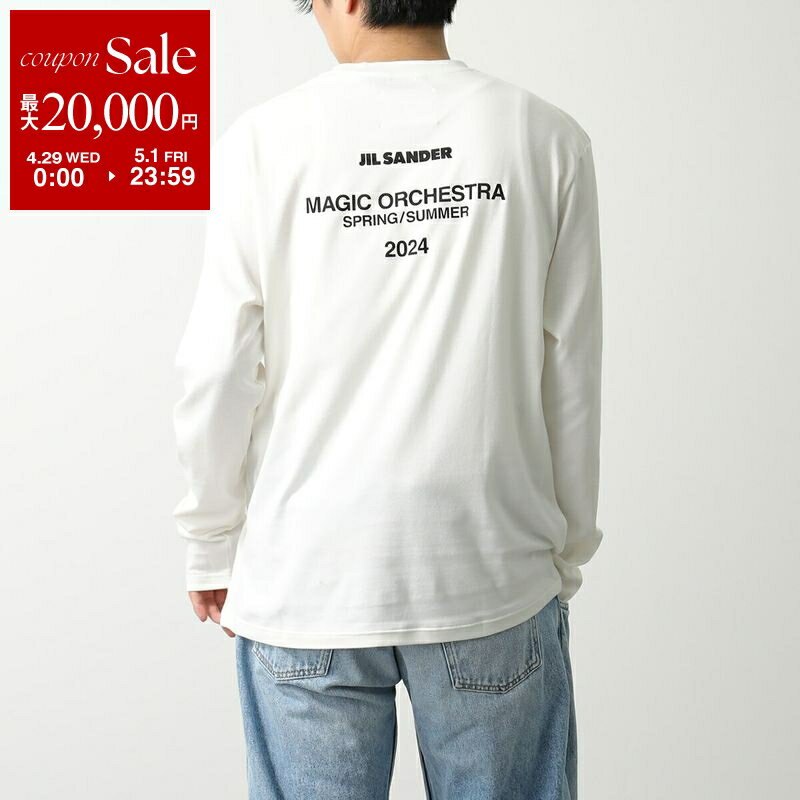 【最大2万円OFFクーポン対象・4/29～5/1限定】JIL SANDER ジルサンダー Tシャツ J22GC0172 J46219 メンズ 長袖 カットソー ロンT ロゴT コットン クルーネック 104/COCONUT