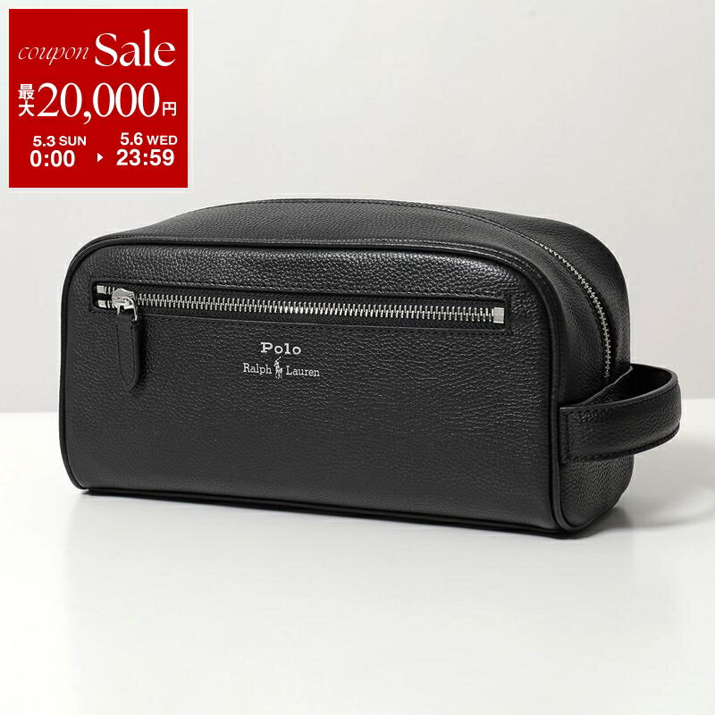 【最大2万円OFFクーポン対象・5/3～5/6限定】Polo Ralph Lauren ポロラルフローレン クラッチバッグ 405966737 メンズ セカンドバッグ トラベルポーチ ロゴ レザー 001/BLACK