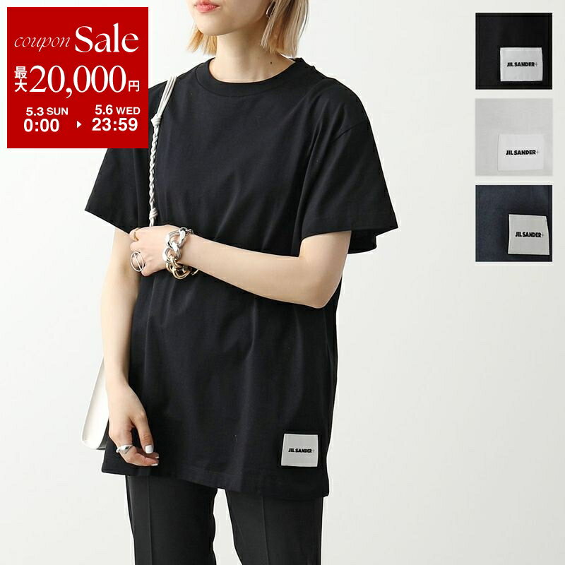 【最大2万円OFFクーポン対象・4/29～5/1限定】JIL SANDER+ ジルサンダー プラス Tシャツ 【1枚単品】JPUU706530 MU248808 J47GC0001 J45048 レディース 半袖 クルーネック ロゴラベル コットン カラー3色