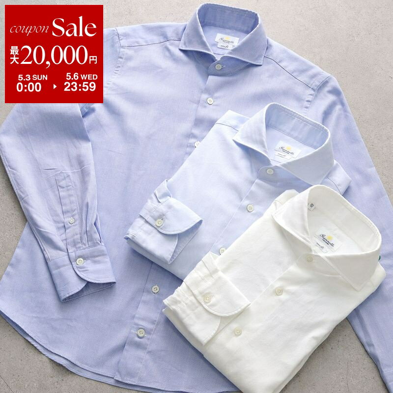 【最大2万円OFFクーポン対象・4/29～5/1限定】GIANNETTO ジャンネット シャツ VINCI FIT ヴィンチフィット AC143 メンズ コットン オックスフォード カッタウェイ 長袖 無地 カラー3色