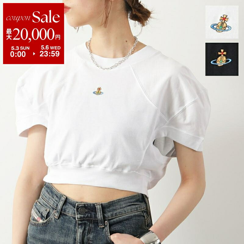 【最大2万円OFFクーポン対象 4/29～5/1限定】Vivienne Westwood ヴィヴィアンウエストウッド Tシャツ CROPPED FOOTBALL 1G01000A J004A レディース 半袖 カットソー オーブ刺繍 カラー2色