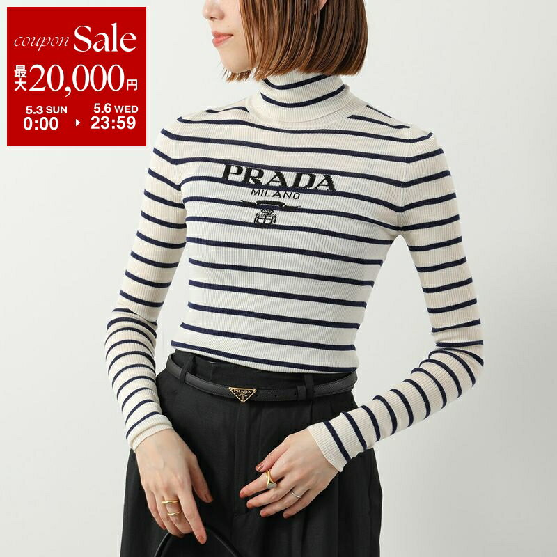 プラダ　ウールカシミア　 三角ロゴ タートルネック長袖ニットセーター　ブルゾン Prada タートルネック セーター | グレー | FARFETCH JP