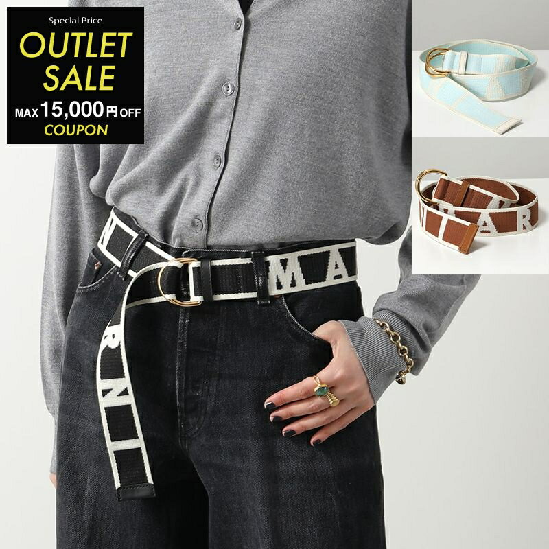 【4,000円OFFクーポン対象・5/9-0時～】MARNI マルニ スライダーベルト CNMO0113A0 P5333 レディース ロゴ Dリング カラー3色【outlet】