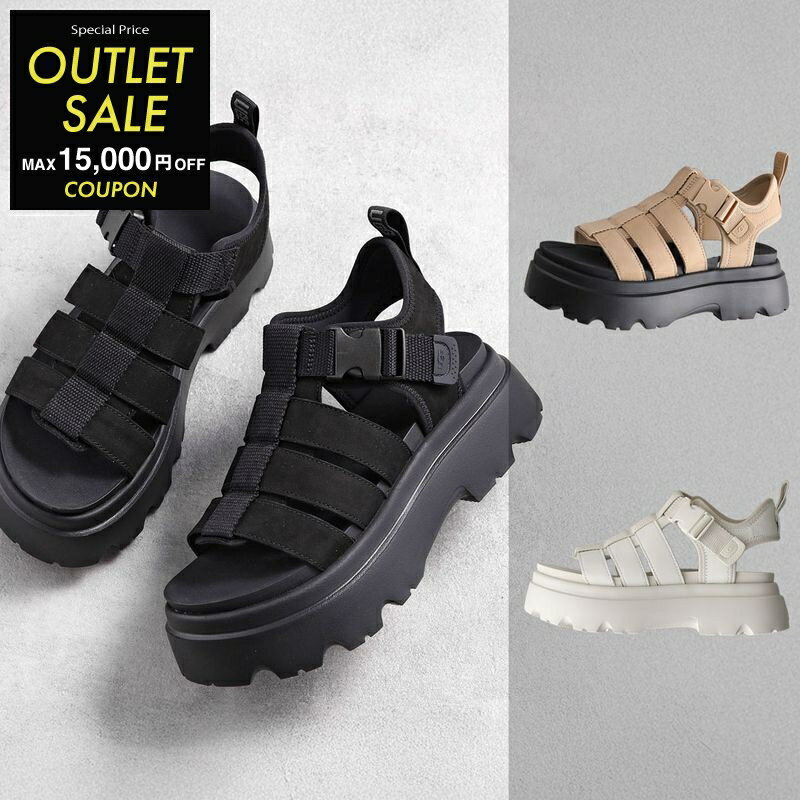 【2,000円OFFクーポン対象・5/9-0時～】UGG アグ サンダル W CORA コーラ 1152698 レディース 厚底 プラットフォーム ヌバック ロゴ ストラップ シューズ 靴 カラー3色【outlet】