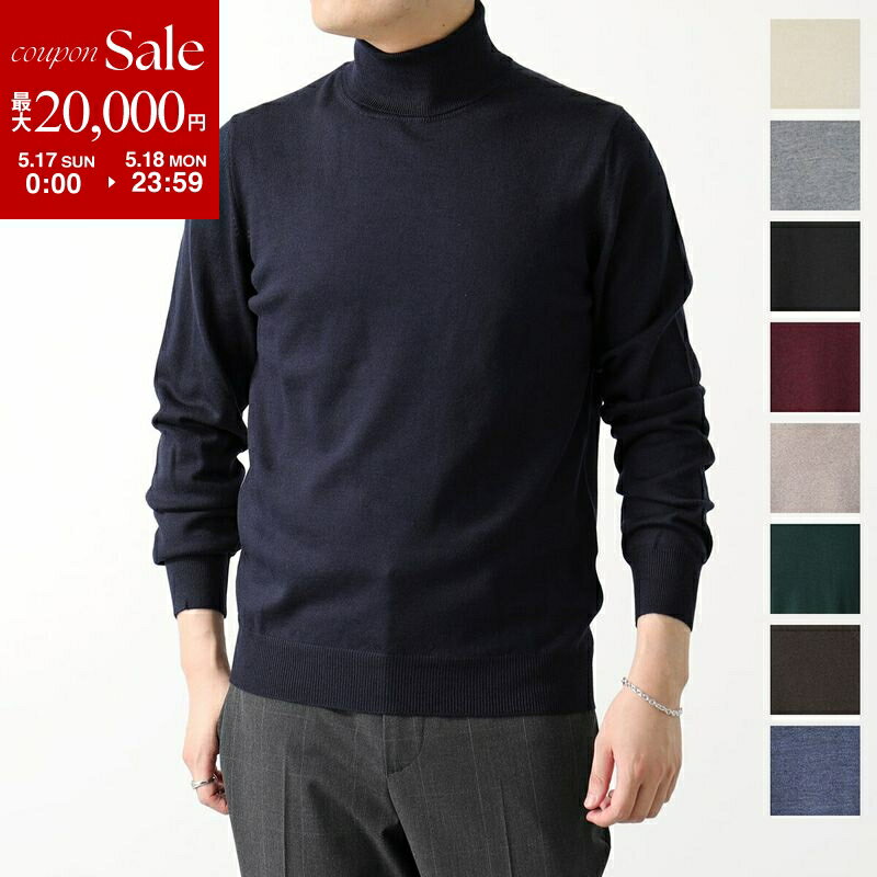 【最大2万円OFFクーポン対象 5/17～5/18限定】GRAN SASSO グランサッソ ニット 55157 14290 メンズ タートルネック 長袖 ハイゲージ 12ゲージ 12G メリノウール 無地 カラー13色