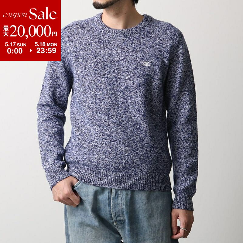 Crew Neck - 【最大2万円OFFクーポン対象・5/17～5/18限定】CELINE セリーヌ ニット PULL COL ROND BOXY TRIOMPHE 2AC85048T.38NO 2AC85048T.03SD メンズ ウール カシミヤ セーター クルーネック トリオンフ刺繍 カラー3色