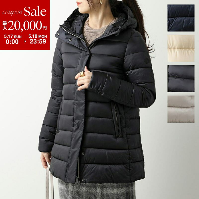 【最大2万円OFFクーポン対象・5/17～5/18限定】SAVE THE DUCK セイブザダック エコダウン DRIMIA ドリミア D41264W IRIS レディース ナイロン 中綿 フード付き ロゴパッチ ミディ丈 軽量 カラー5色