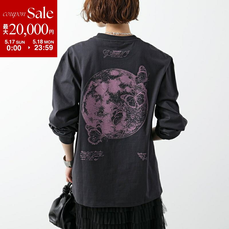 Other - 【最大2万円OFFクーポン対象・5/17～5/18限定】GANNI ガニー 長袖 Tシャツ Future Heavy Jersey Long Sleeve T-shirt T4065 3649 レディース ロンT カットソー ロゴ クルーネック 252/Phantom