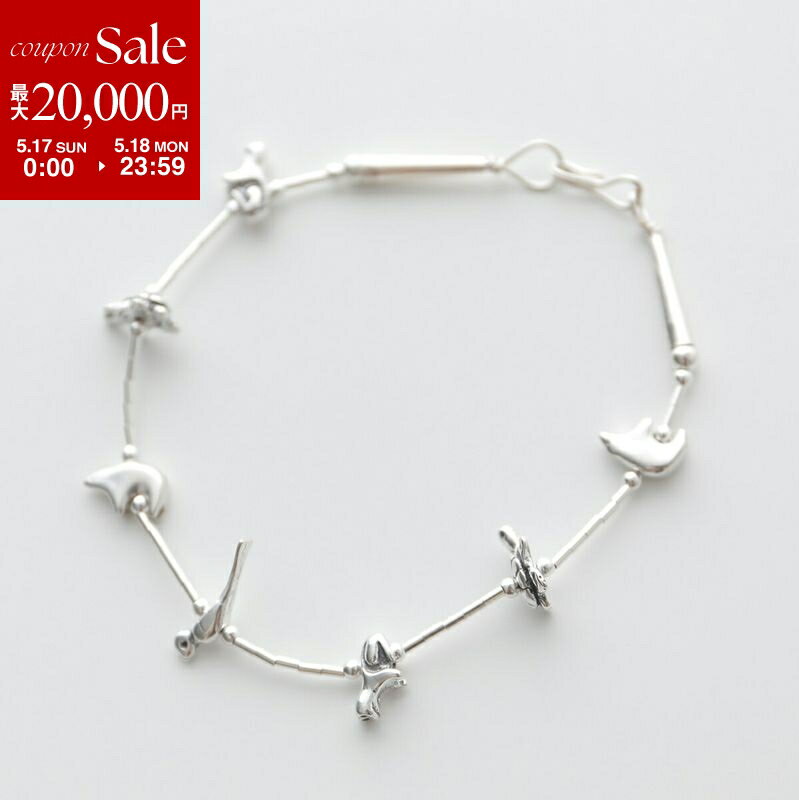 [Up to ¥20,000 OFF Coupon Available - Limited Time Offer: May 15th Only] HARPO Fetish Bangle Bracelet for Women, Animal Bead Accessory, Silver [dc_kikaku]