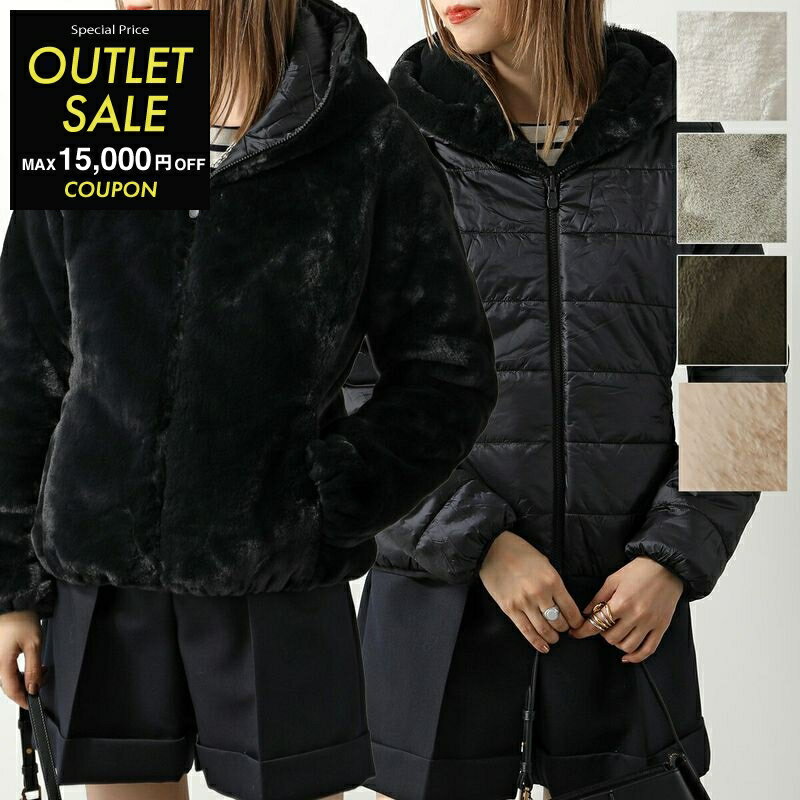 【5,000円OFFクーポン対象・5/27-9時59分迄】SAVE THE DUCK セイブザダック エコダウン LAILA D33540W FURY レディース エコファー パデッドジャケット リバーシブル フーデッド カラー5色【outlet】