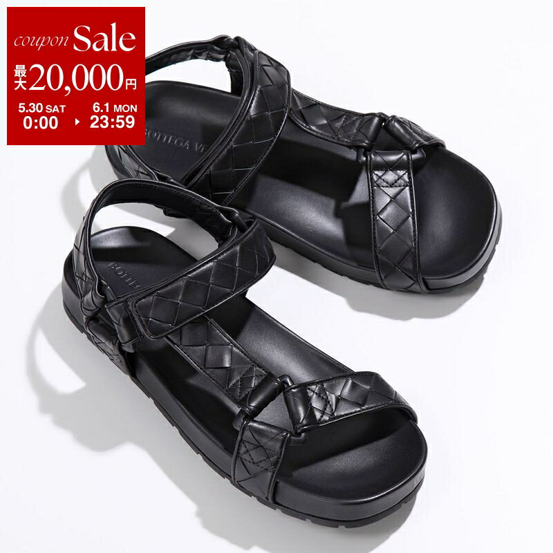 Rakuten - 【最大2万円OFFクーポン対象・5/30～6/1限定】BOTTEGA VENETA ボッテガヴェネタ サンダル TRIP トリップ 775305 V3HB0 メンズ イントレチャート レザー スリングバッグ シューズ 靴 1000/BLACK 775305V3HB01000