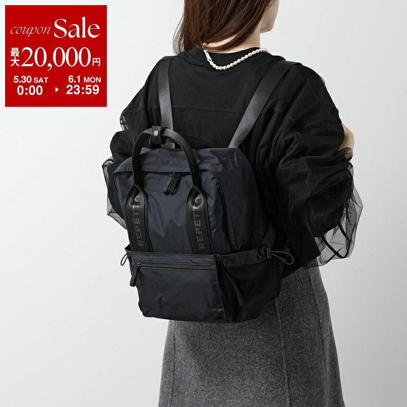 Rakuten - 【最大2万円OFFクーポン対象・5/30～6/1限定】repetto レペット バックパック ADAGE アダージュ B0379N レディース リュック ロゴ 鞄 410/Noir