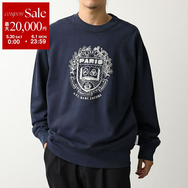 Rakuten - 【最大2万円OFFクーポン対象・5/30～6/1限定】APC A.P.C. × MARC JACOBS アーペーセー マークジェイコブス コラボ スウェットシャツ COHKQ H37003 メンズ トレーナー ロゴ クルーネック 長袖 IAK