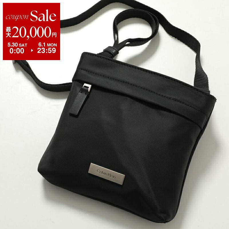 Rakuten - 【最大2万円OFFクーポン対象・5/30～6/1限定】Calvin Klein カルバンクライン ショルダーバッグ SLEEK SLIM FLATPACK LV04D3234G メンズ ナイロン クロスボディ ロゴ 鞄 UB1/Black