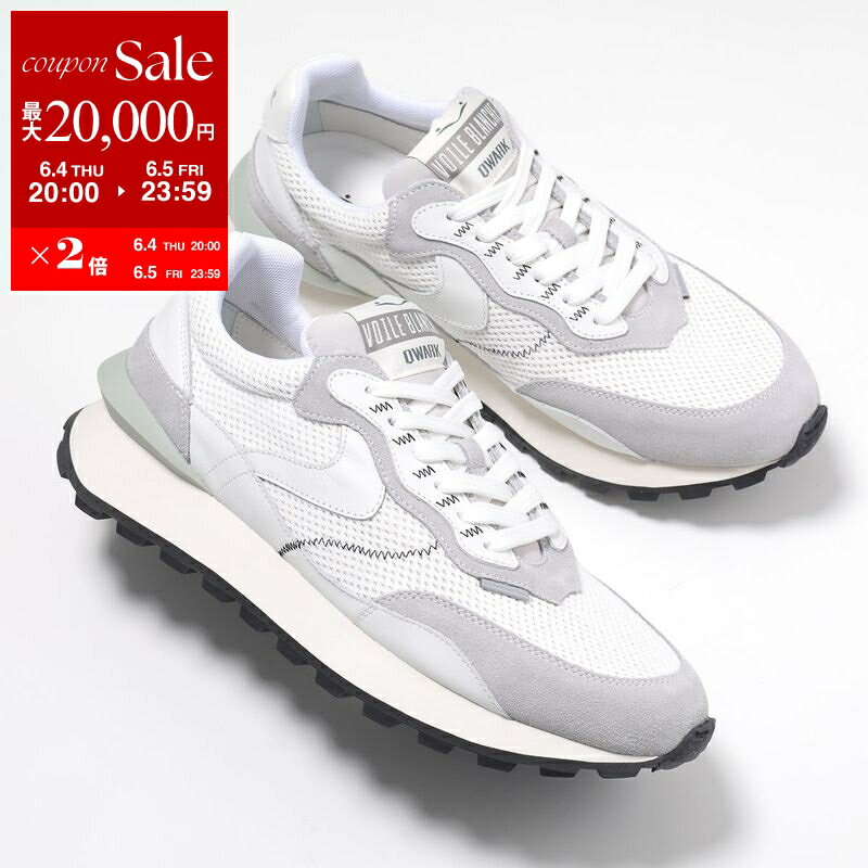 Rakuten - VOILE BLANCHE ボイルブランシェ スニーカー QWARK HYPE MAN 2018344 26 メンズ ローカット スウェード メッシュ 厚底 5cm 靴 4B09/SILKYGREY-OFFWHITE-WHITE【dc_kikaku】