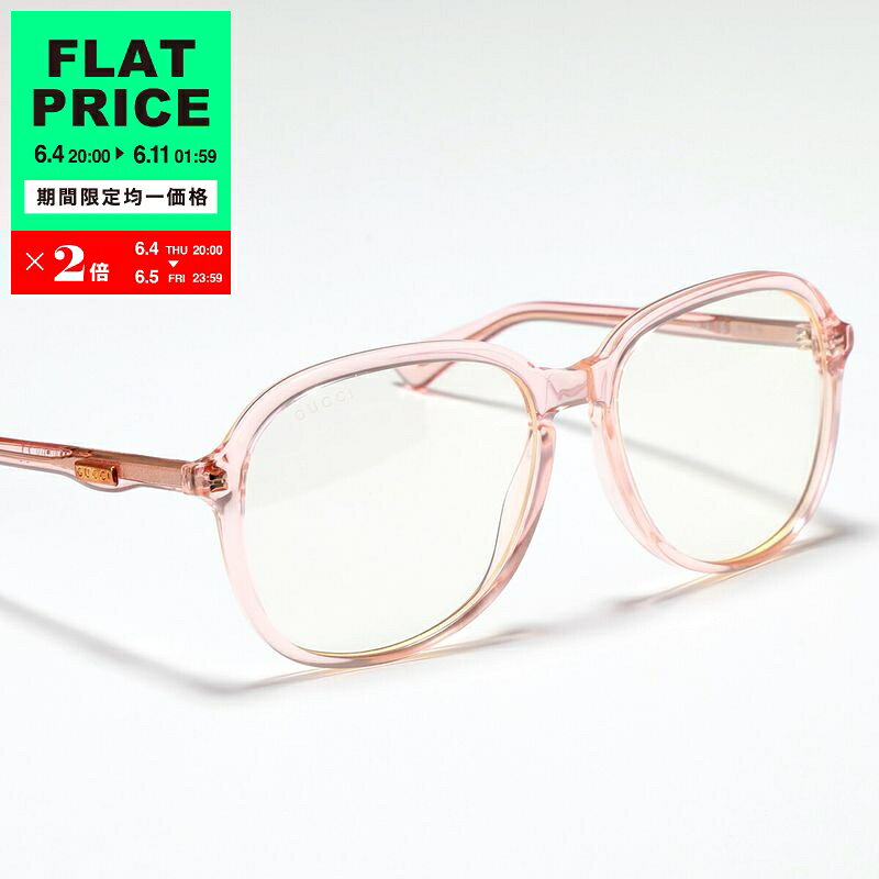 GUCCI - GUCCI グッチ サングラス GG0259S レディース ウェリントン型 ロゴ クリアレンズサングラス セルフレーム アイウェア 007/ORANGE-ORANGE-TR【flat_price】
