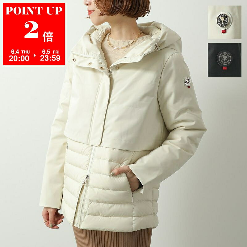 Rakuten - 【6/4-20時～6/5限定・ポイント2倍】 CAPE HORN ケープホーン ダウンコート CASABLANCA カサブランカ B2532 レディース ダウンジャケット フード付き 異素材切替