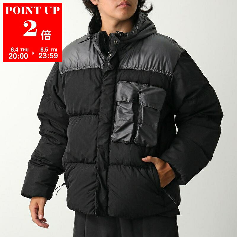 Rakuten - C.P.COMPANY シーピーカンパニー ダウンジャケット Eco-Chrome R エコ クローム 17CMOW032A 006369M メンズ ゴーグルジャケット フード付き スタンドカラー ロゴ 999