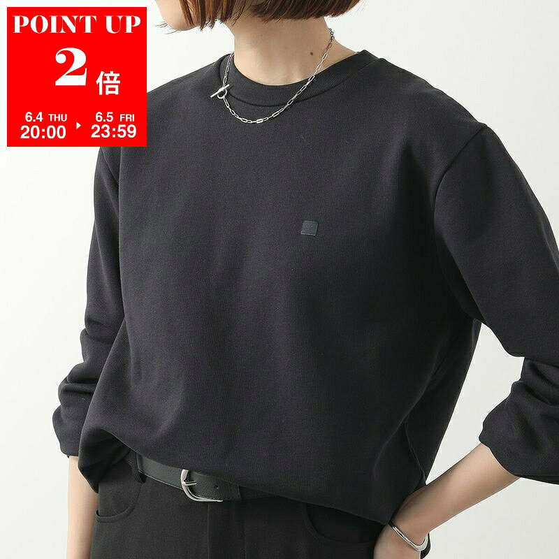 Rakuten - 【6/4-20時～6/5限定・ポイント2倍】 Acne Studios アクネストゥディオズ トレーナー CI0187 FA-UX-SWEA000191 レディース スウェット 長袖 クルーネック FACE フェイスロゴ 刺繍 900/BLACK
