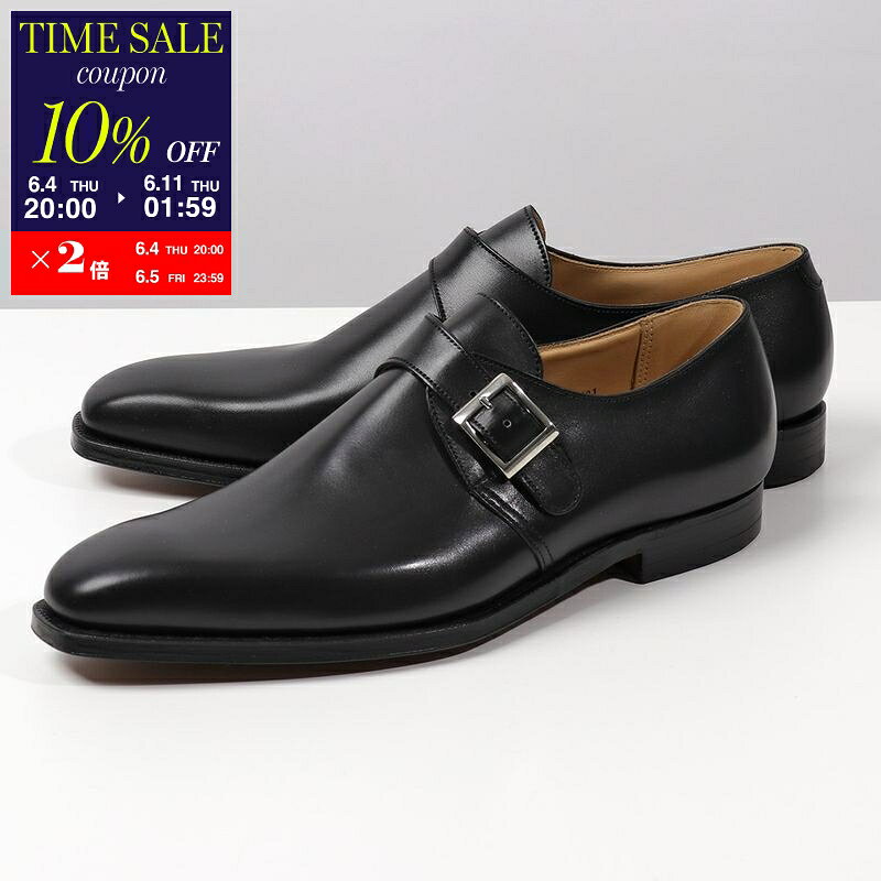 CROCKETT&JONES クロケットアンドジョーンズ シングルモンク シューズ Monkton モンクトン 25118A C01L1 メンズ レザー キャップトゥ ワイズE 革靴 BLACK