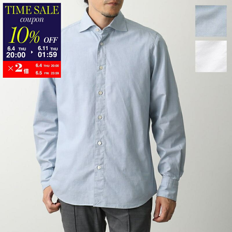 Finamore フィナモレ シャツ SIMONE BALI15 A5099C シモーネ バーリ メンズ コットン シャンブレーシャツ カッタウェイカラー スリムフィット ミドルレングス 長袖 03