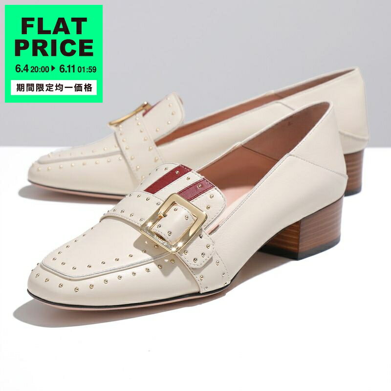 BALLY バリー パンプス JANELLE 30 TRUNK/08 6225787 レディース レザー バックル バリーストライプ スタッズ装飾 シューズ 靴 03015/BONE-15