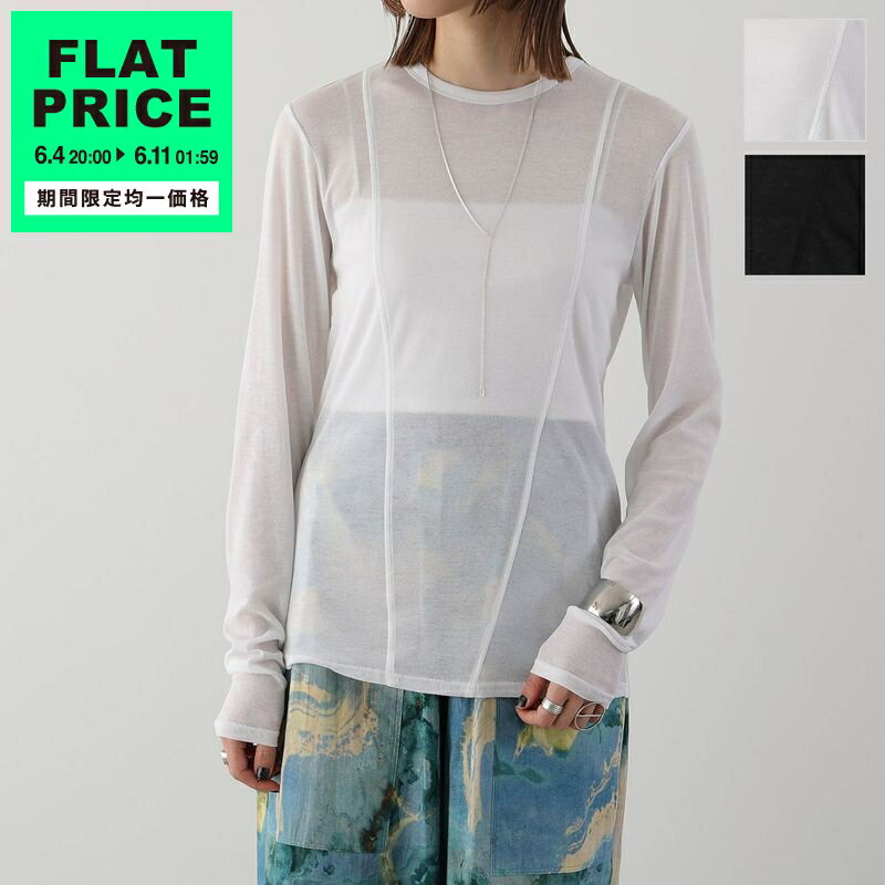 IHATOV イーハトーブ Tシャツ High twist cotton gauze long sleeve T IH07-24SS-46413 レディース 長袖 ロンT カットソー コットン シアー カラー2色