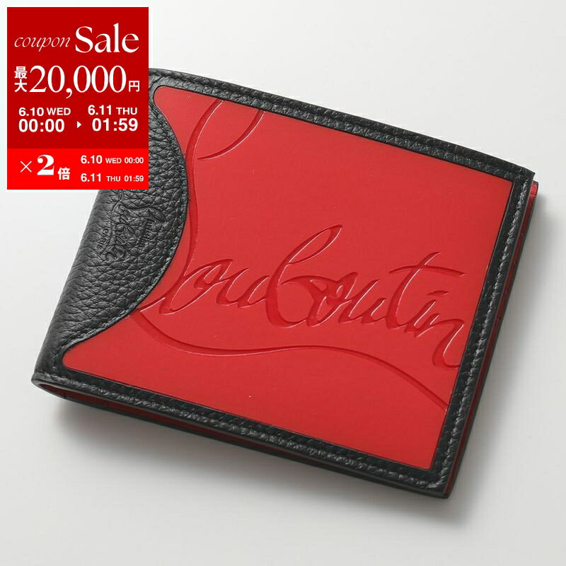 【最大2万円OFFクーポン対象 6/10～6/11-1：59迄】Christian Louboutin クリスチャンルブタン 二つ折り財布 3195052 M COOLCARD メンズ レザー 小銭入れなし ロゴ H734/LOUBI-BLACK 3195052H734【dc_kikaku】