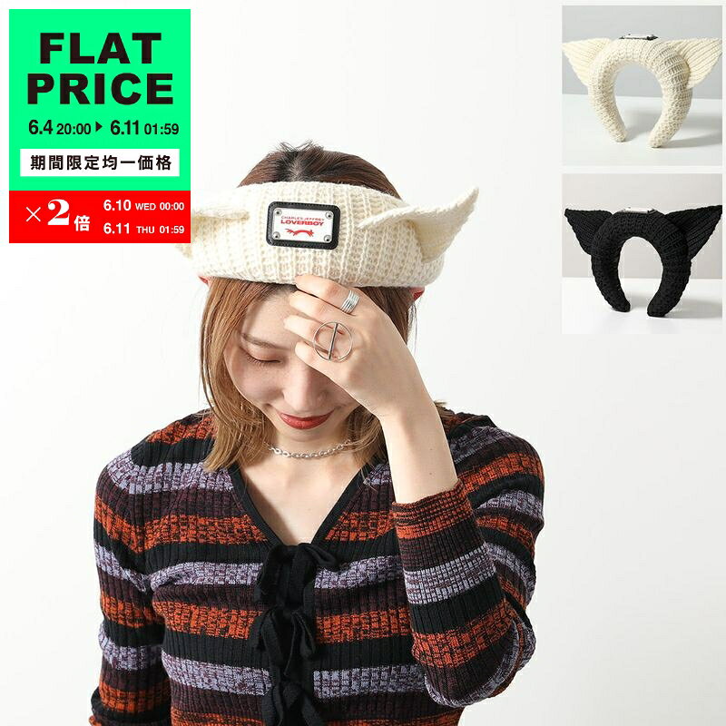 【5,000均一価格・6/11-1時59分迄】CHARLES JEFFREY LOVERBOY チャールズジェフリーラバーボーイ カチューシャ EARS ALICE BAND 43130602 43130601 レディース ニット 猫耳 ヘアアクセサリー カラー2色【flat_price】