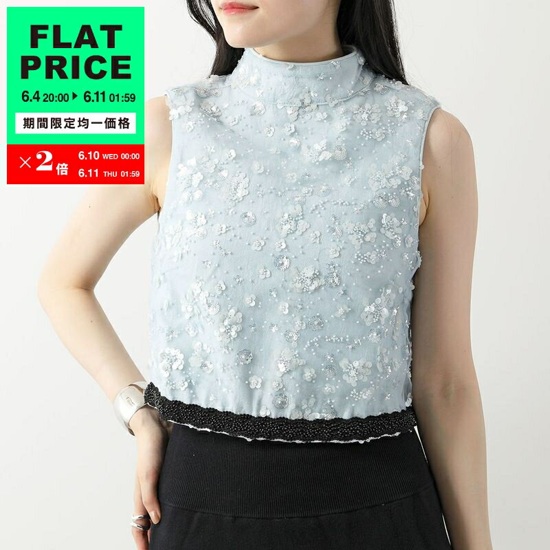 Sister Jane シスタージェーン ブラウス Blossom Bead Cropped Top TOD115 レディース ノースリーブ スパンコール ビーズ PastelBlue
