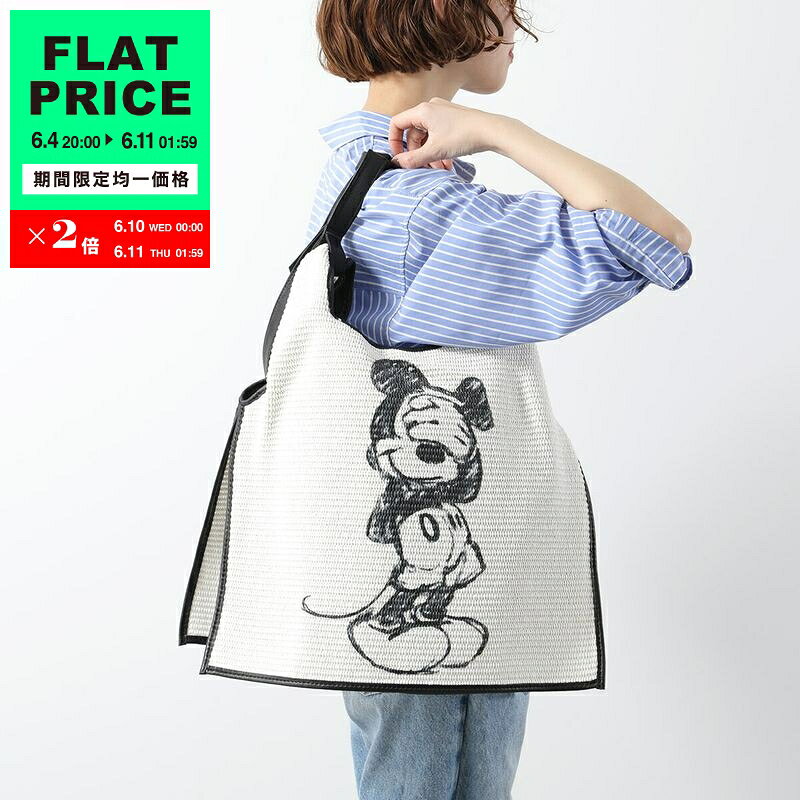 Rakuten - 【15,000均一価格・6/11-1時59分迄】Anita Bilardi アニタビラルディ トートバッグ PICASSO SMALL レディース かごバッグ Mickey Mouse ミッキーマウス 鞄 RAFIA/NR-10-WHITE【flat_price】