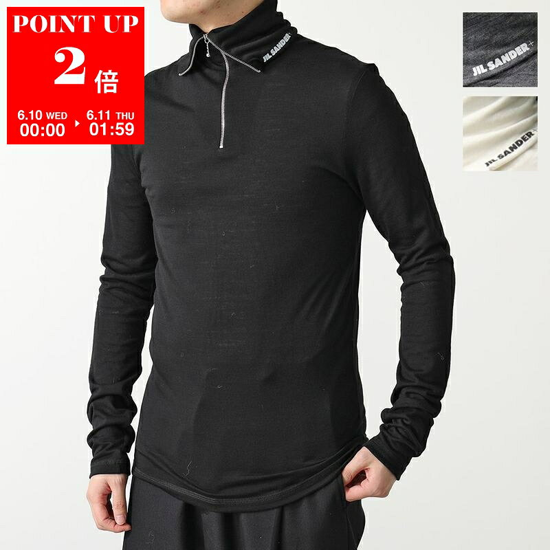 [6/10~6/11-1:59한정·포인트 2배] JIL SANDER+ 질산더 플러스 하프 Zip 풀오버 J47GC0021 J70021 맨즈 롱 T 컷소 롱 슬리브 버진 울 혼 로고 컬러 3색