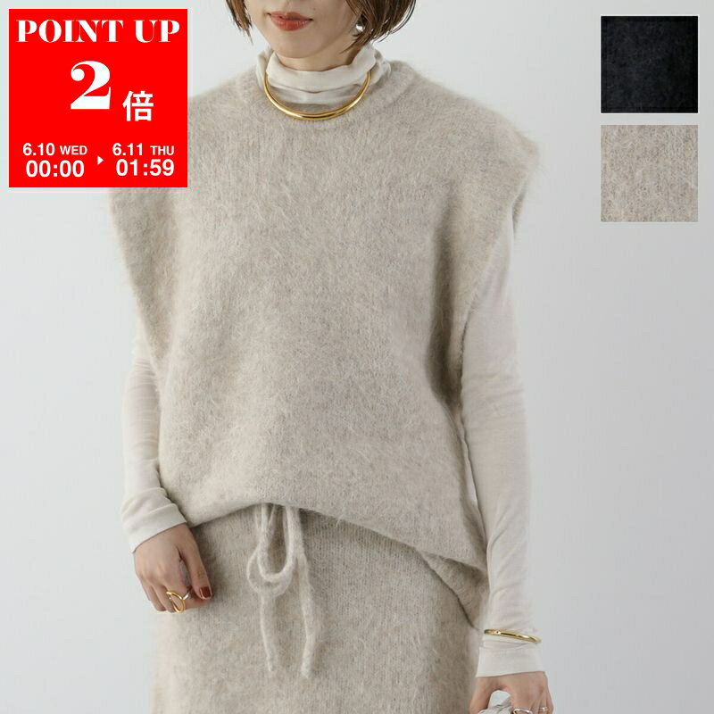 [6/10~6/11-1:59한정·포인트 2배] The Garment 더 가먼트 니트 베스트 bern knit top 20554 레이디스 크루넥 퍼 알파카 혼합 스웨터 컬러 2색