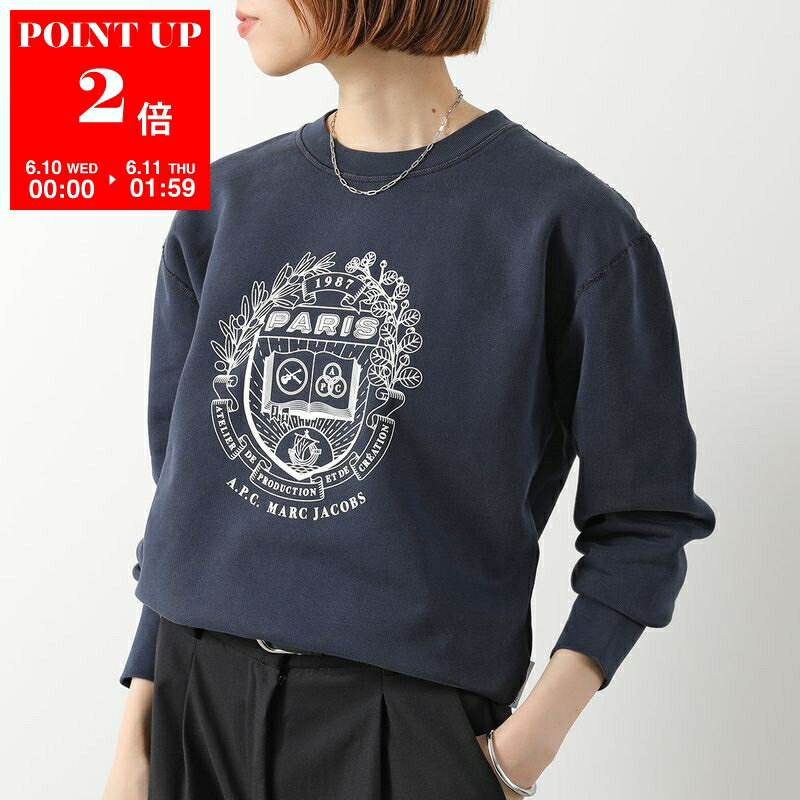 Rakuten - APC A.P.C. × MARC JACOBS アーペーセー マークジェイコブス コラボ スウェット shrunken fit シュランケン COHKQ F37001 レディース 長袖 トレーナー クルーネック 裏起毛 ロゴ IAK