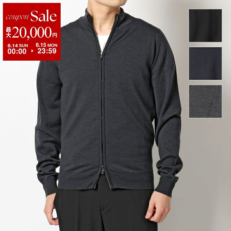 【最大2万円OFFクーポン対象 6/14～6/15限定】 JOHN SMEDLEY ジョンスメドレー CLAYGATE カラー4色 STANDARD FIT メリノウール ジップアップ ニット カーディガン ハイネック ハイゲージ 無地 メンズ