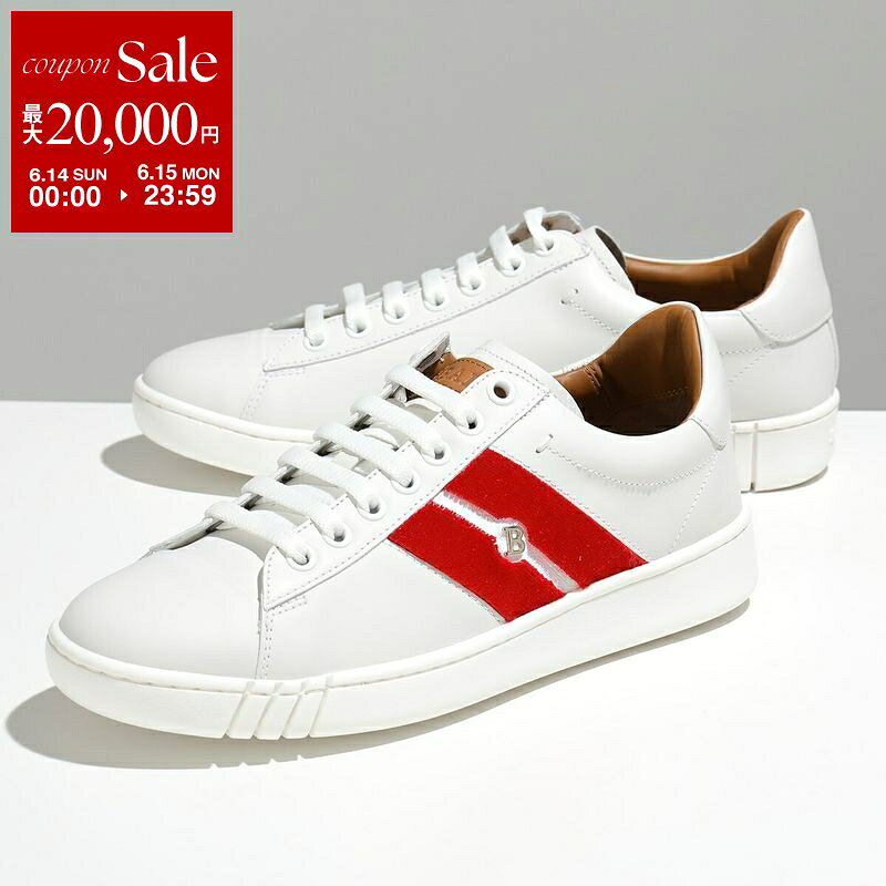 BALLY バリー スニーカー WENNY-TH/07 6228605 レディース ローカット レザー バリーストライプ ロゴ シューズ 靴 0300-WHITE