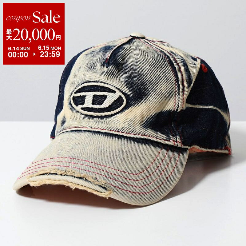 DIESEL ディーゼル ベースボールキャップ C-SEYMON CAPPELLO A06467 0DGAV メンズ デニム ウォッシュ ダメージ ロゴ 帽子 01