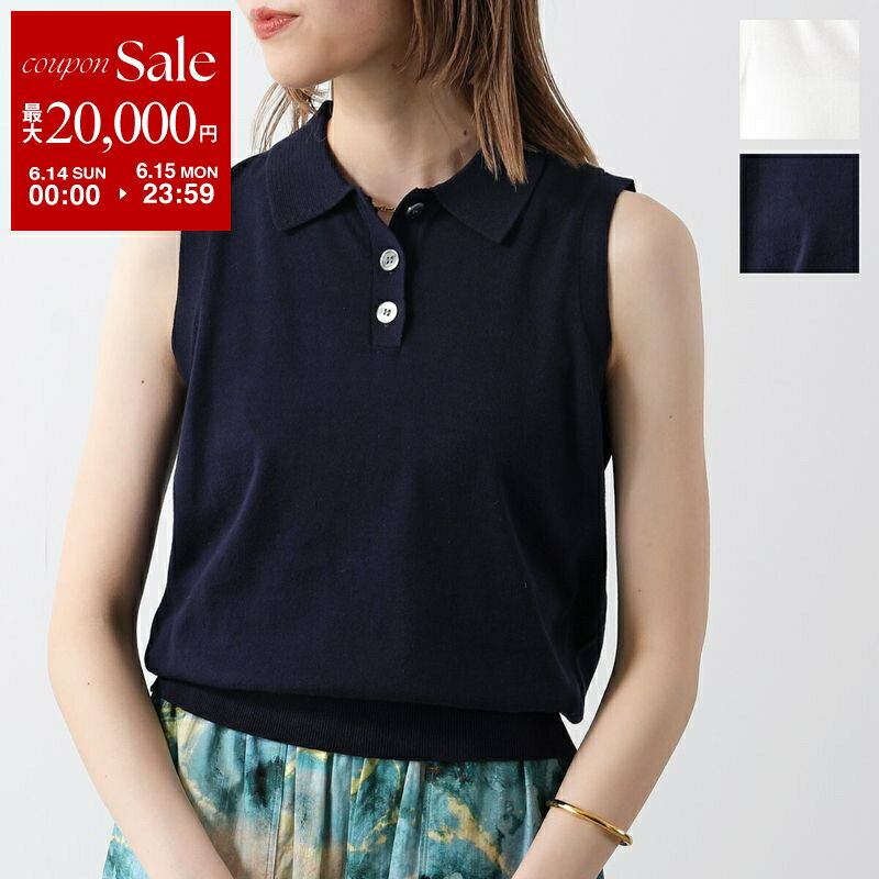 【最大2万円OFFクーポン対象 6/14～6/15限定】DEMYLEE デミリー ノースリーブ ニット AYANA TOP アヤナ トップ WSS24051 レディース ポロシャツ コットン カラー2色